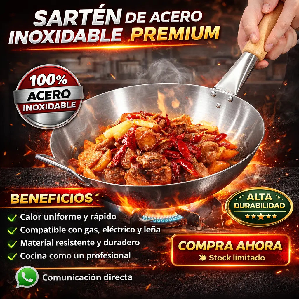 Sartén de acero Inoxidable Premium