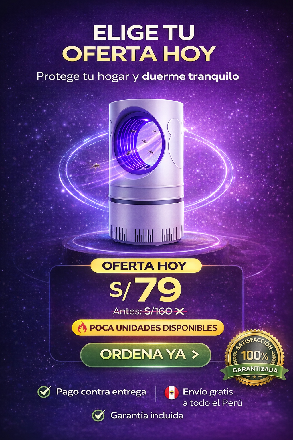 Lámpara Mata Mosquitos UV Pro