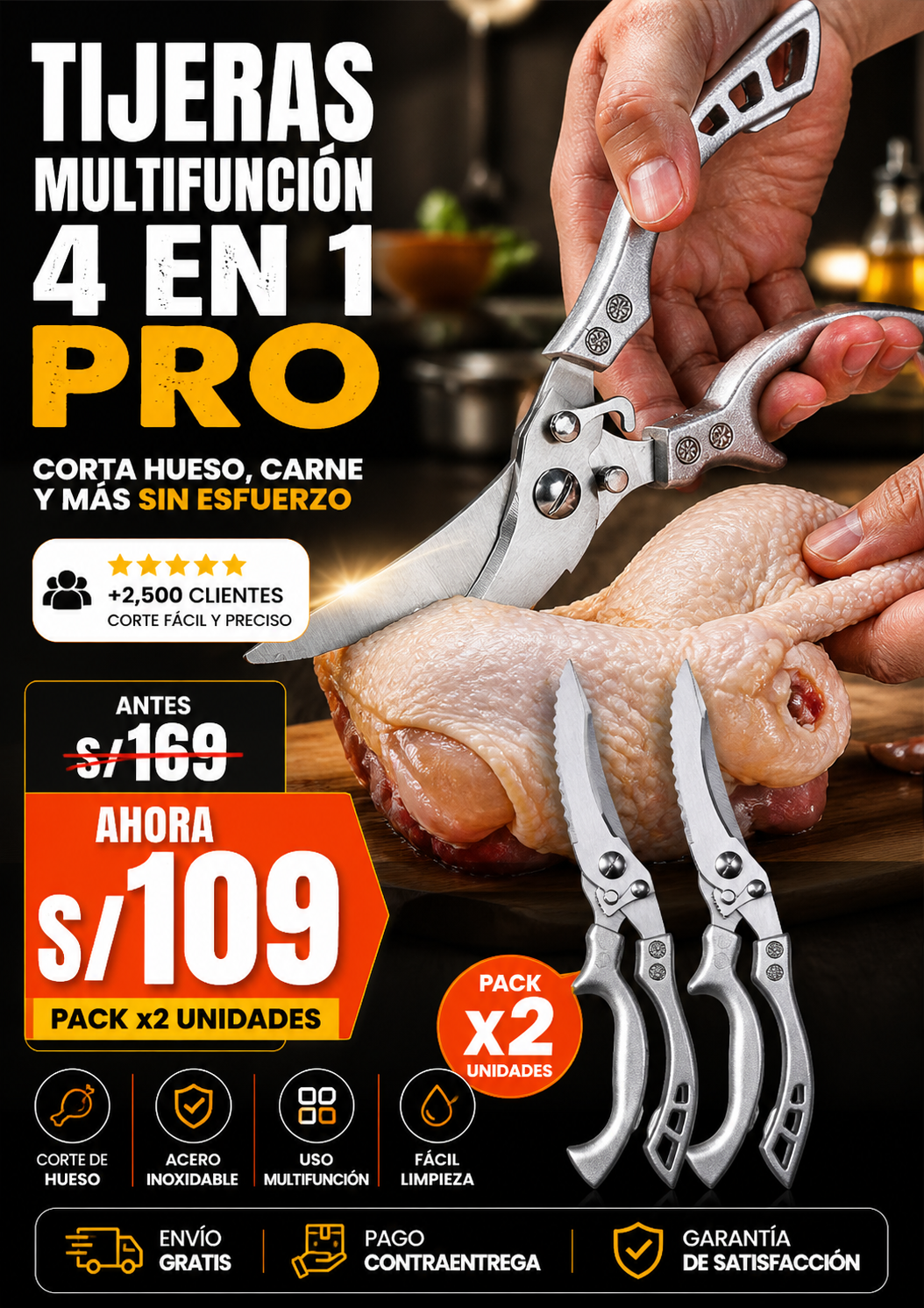 Tijeras Premium Multiuso Pro para cortar Carne